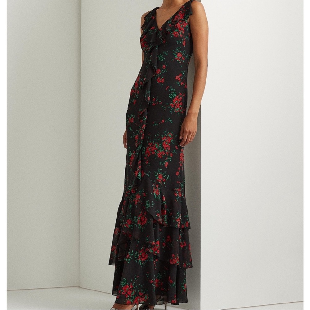 Ralph Lauren red & black floral dress